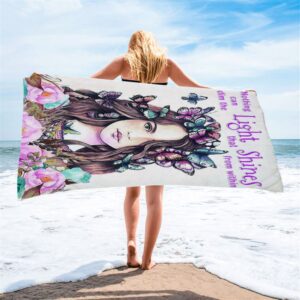 Nothing Can Dim The Light Which Shines From Within Beach Towel Christian Beach Towel Beach Towel 2 w2a3o0.jpg