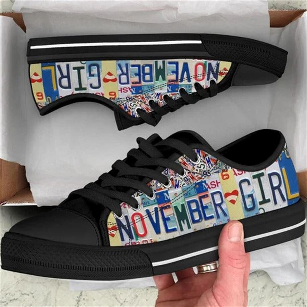 November License Plates Canvas Low Top Shoes, Low Top Designer Shoes, Low Top Sneakers November License Plates Canvas Low Top Shoes, Low Top Designer Shoes, Low Top Sneakers
