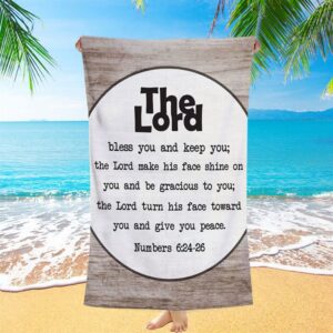 Numbers 624 26 The Lord Bless You And Keep You Rustic Farmhouse Beach Towel Christian Beach Towel Beach Towel 1 yl0lrq.jpg