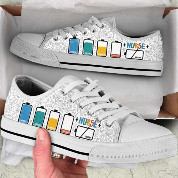 Nurse Battery Life Low Top Shoes Canvas Sneakers Comfortable, Low Top Designer Shoes, Low Top Sneakers