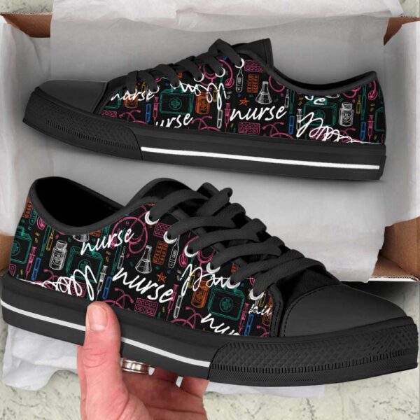 Nurse Hand Drawn Pattern Low Top Shoes Canvas Sneakers Comfortable, Low Top Designer Shoes, Low Top Sneakers