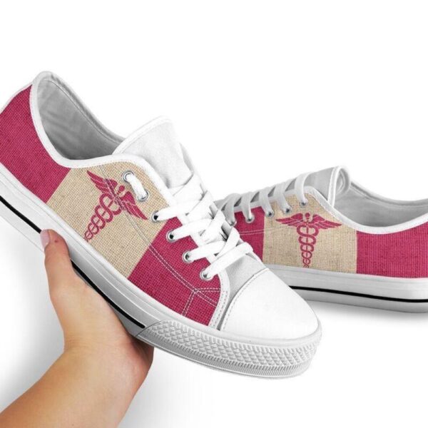 Nurse Pink Texture Low Top Shoes NM180305, Low Top Designer Shoes, Low Top Sneakers