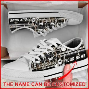 Oboe Shortcut Personalized Canvas Low Top Shoes,…