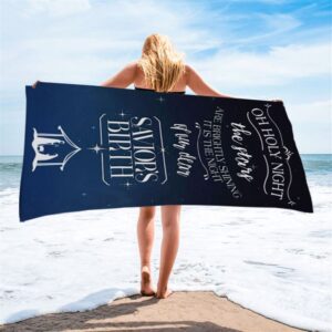 Oh Holy Night The Stars Are Brightly Shining Christmas Beach Towel Christian Beach Towel Beach Towel 2 bb3rrr.jpg