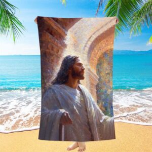 Oil Painting Of Jesus Teaching In The Temple Beach Towel Christian Beach Towel Beach Towel 1 auf0be.jpg