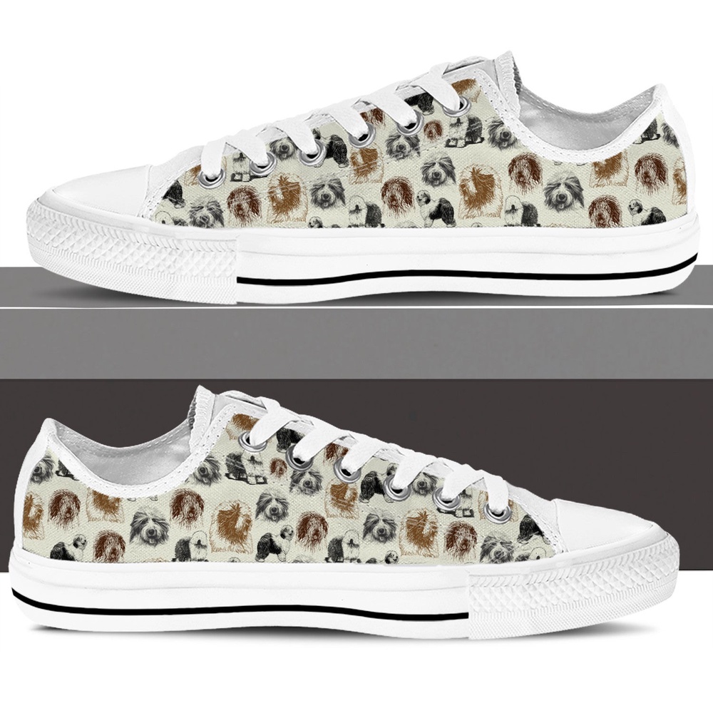 Old English Sheepdog Low Top Shoes, Designer Low Top Shoes, Low Top Sneakers
