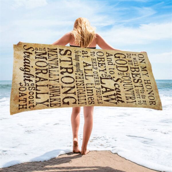 On My Honor I Will Do My Best Straight The Scout Oath Beach Towel, Christian Beach Towel, Beach Towel