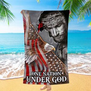 One Nation Under God Beach Towel Christian Beach Towel Beach Towel 1 qwfggv.jpg