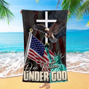 One Nation Under God Beach Towel, Jesus…