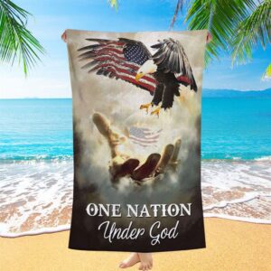 One Nation Under God Beach Towel, Scripture…