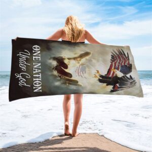 One Nation Under God Beach Towel Scripture Beach Towel Christian Beach Towel Beach Towel 2 vtotbs.jpg