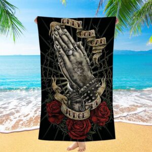 Only God Can Judge Me Beach Towel,…