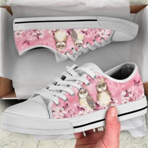 Owl Cherry Blossom Low Top Shoes Low Tops Low Top Sneakers 1 fohhn6.jpg