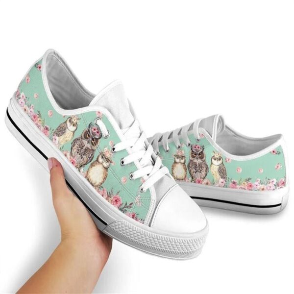 Owl Flower Watercolor Low Top Shoes, Low Tops, Low Top Sneakers