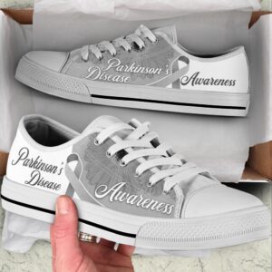 Parkinson’s Shoes Disease Awareness Ribbon Low Top…