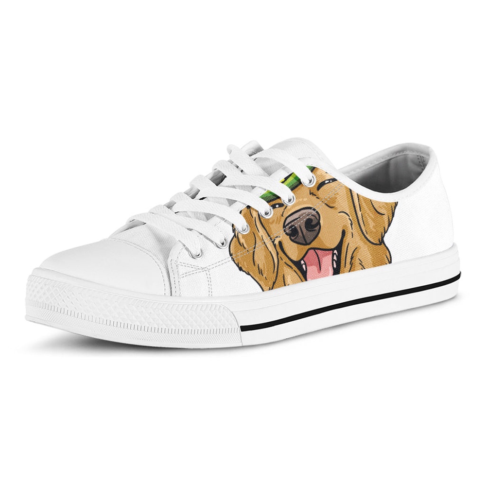 Patrick’s Day Golden Retriever Print White Low Top Shoes, Low Top Designer Shoes, Low Top Sneakers Patrick’s Day Golden Retriever Print White Low Top Shoes, Low Top Designer Shoes, Low Top Sneakers