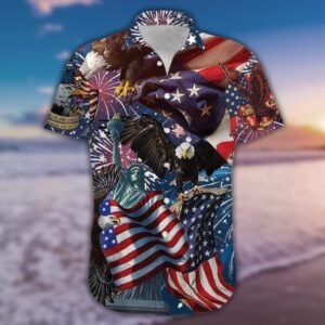 Patriot 4Th Of July Hawaii Shirt American…