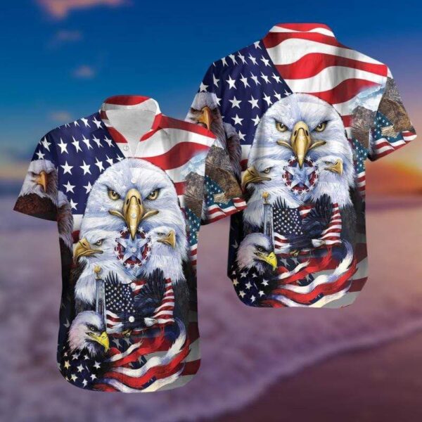 Patriot Hawaii Shirt 4Th Of July Eagle Star Honour Hawaiian Shirt Adult Unisex Full Print, 4th Of July Hawaiian Shirt, 4th Of July Shirt