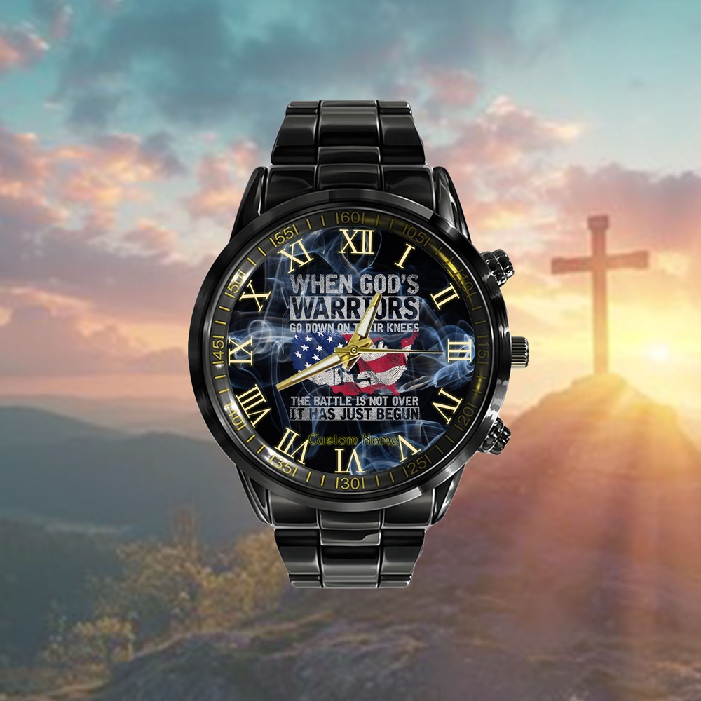 Patriotic Christian Devotee God Christianity US Flag Jesus Watch, Christian Watch, Religious Watches, Jesus Watch