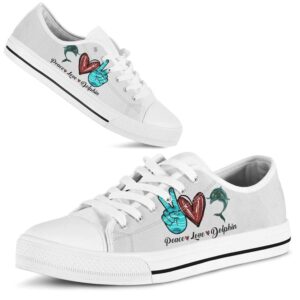 Peace Love Dolphin Sign Low Top Shoes Low Tops Low Top Sneakers 2 qs4igm.jpg