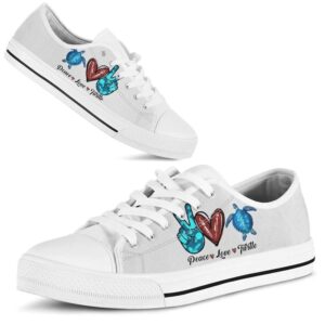 Peace Love Turtle Sign Low Top Shoes Low Top Designer Shoes Low Top Sneakers 2 ltbulf.jpg