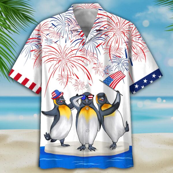 Penguins Independence Is Coming, 4th Of July Hawaiian Shirt, 4th Of July Shirt