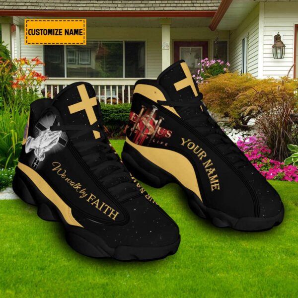 Personalize We Walk By Faith, Jesus Saved My Life Basketball Shoes For Jesus Lovers, Christian Basketball Shoes, Basketball Shoes 2024