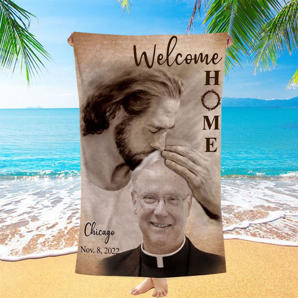 Personalized Beach Towel Safe In God’s Arms, Custom Welcome Home Beach Towel, Christian Beach Towel, Beach Towel Personalized Beach Towel Safe In God’s Arms, Custom Welcome Home Beach Towel, Christian Beach Towel, Beach Towel