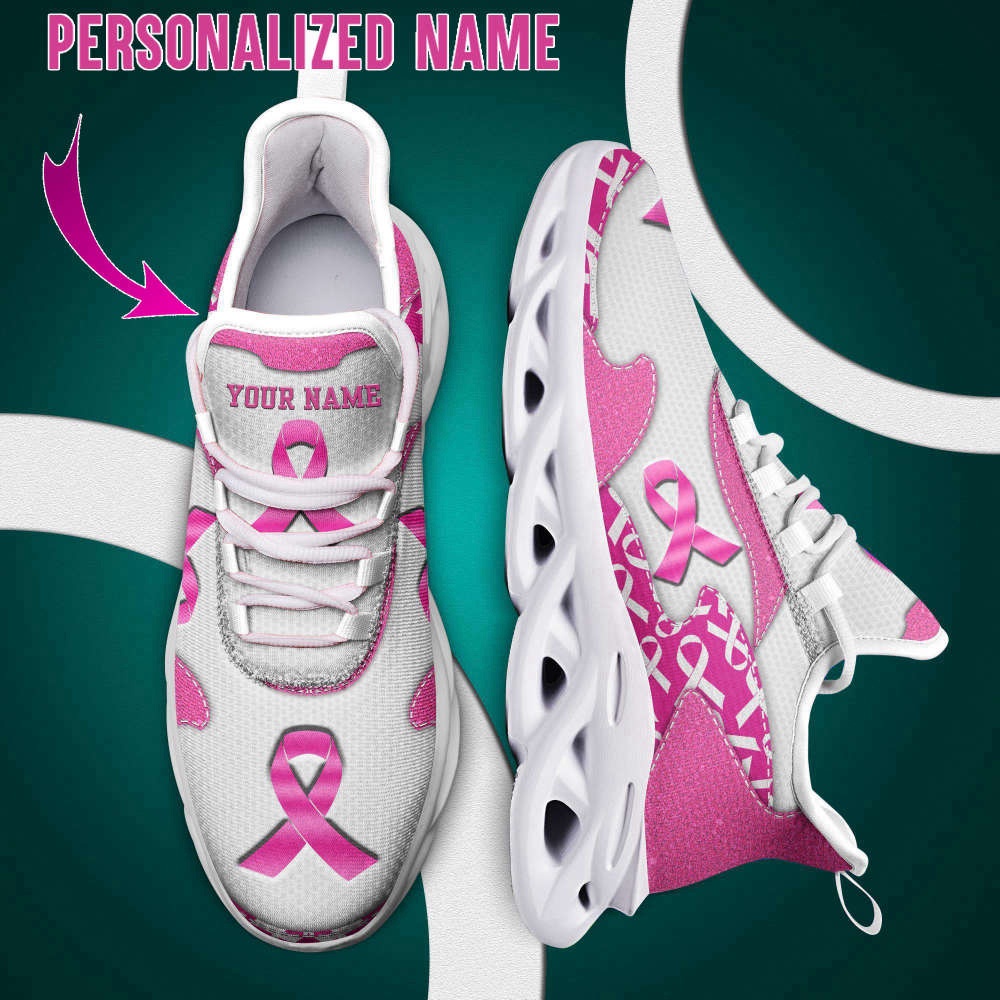 Personalized Breast Cancer Awareness Max Shoes Breast Cancer, Max Soul Sneakers, Max Soul Shoes