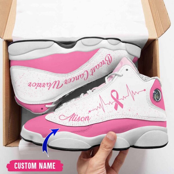 Personalized Breast Cancer Awareness Running Shoes, Pink Ribbon Shoes, Basketball Shoes, Basketball Shoes 2024