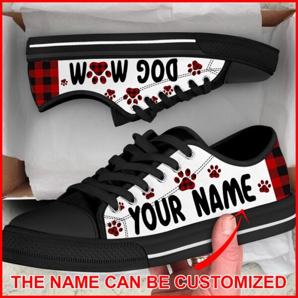 Personalized Dog Mom Paid Dog Paw Caro Low Top Sneaker Malalan, Designer Low Top Shoes, Low Top Sneakers