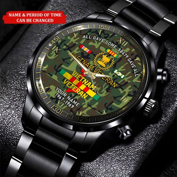 Personalized Name And Time All Gave Some 58479 Gave All Vietnam Veteran Watch, Watch Military, Men Military Watch, Fathers Watches