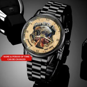 Personalized Name And Time Home Of The Free Because Of The Brave Printed Veteran Watch Watch Military Men Military Watch Fathers Watches 3 rauqyo.jpg