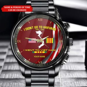 Personalized Name And Time I Didn t Go To Havard I Went To Vietnam Veteran Watch Watch Military Men Military Watch Fathers Watches 1 xqcgu5.jpg