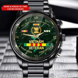 Personalized Name And Time Vietnam Veteran Black…