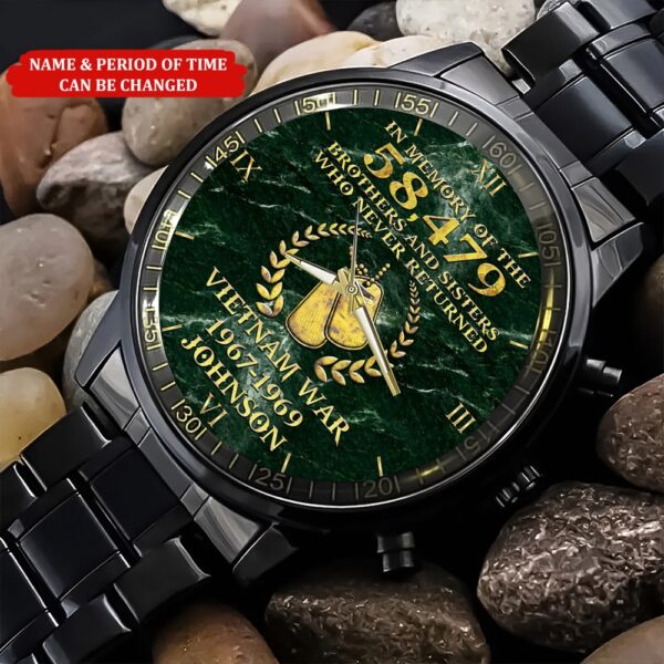 Personalized Name And Time Vietnam Veteran Watch, Watch Military, Men Military Watch, Fathers Watches