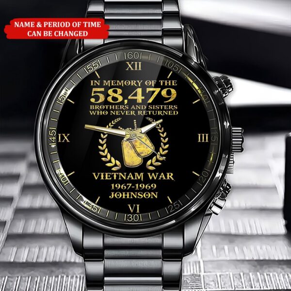 Personalized Name Time 58479 Brothers And Sisters Vietnam Veteran Business Watch, Watch Military, Men Military Watch, Fathers Watches