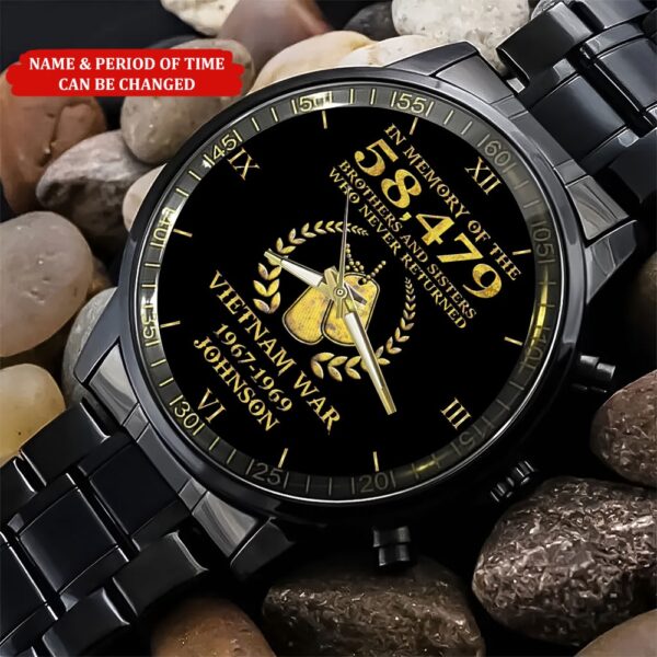 Personalized Name Time 58479 Brothers And Sisters Vietnam Veteran Business Watch, Watch Military, Men Military Watch, Fathers Watches