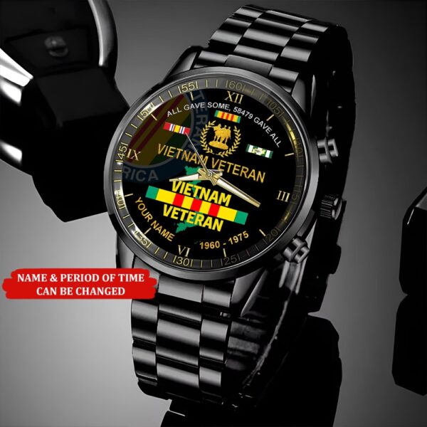 Personalized Name Time All Gave Some 58479 Gave All Vietnam Veteran Business Watch, Watch Military, Men Military Watch, Fathers Watches