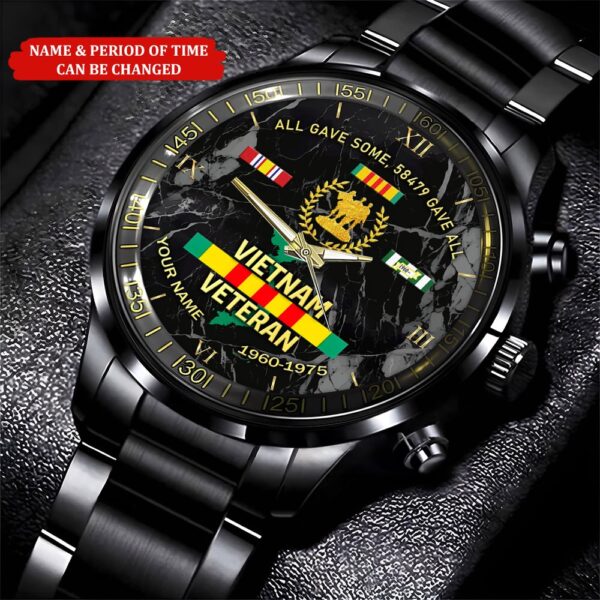 Personalized Name Time All Gave Some Gave All Vietnam Veteran Watch, Watch Military, Men Military Watch, Fathers Watches