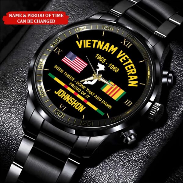 Personalized Name Time Been There Done That And Damn Proud Of It Vietnam Veteran Business Watch, Watch Military, Men Military Watch, Fathers Watches