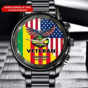 Personalized Name Time Eagle Flag Vietnam Veteran…