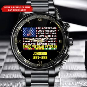 Personalized Name Time I Am A Veteran Vietnam Veteran Business Watch Watch Military Men Military Watch Fathers Watches 1 lrdklo.jpg