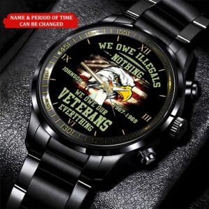 Personalized Name Time We Owe Illegals Nothing We Owe Our Veterans Everything Vietnam Veteran Watch Watch Military Men Military Watch 2 ol98th.jpg