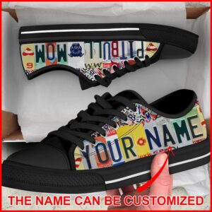 Personalized Pitbull Mom License Plate Low Top Sneaker Designer Low Top Shoes Low Top Sneakers 2 qvh87g.jpg