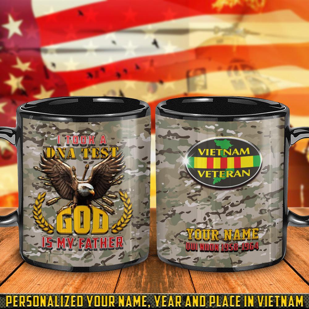 Personalized Vietnam Veteran Camouflage Mug, I Took A DNA Test Mug, Veteran Coffee Mugs, Military Mug