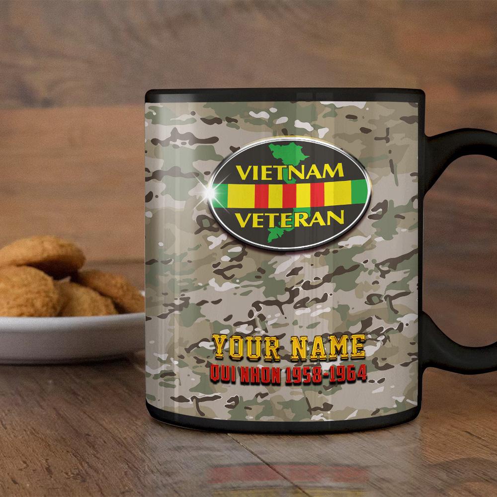 Personalized Vietnam Veteran Camouflage Mug With Your Name Year, Veteran Coffee Mugs, Military Mug