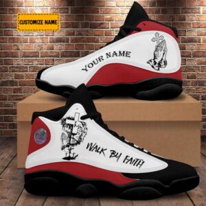 Personalized Walk By Faith Lion Of Judah Jesus Drawing Basketball Shoes For Jesus Lovers Christian Basketball Shoes Basketball Shoes 2024 1 kxtomd.jpg