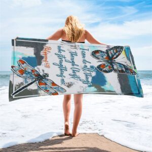 Philippians 413 I Can Do All Things Through Christ Butterfly Beach Towel Christian Beach Towel Beach Towel 2 vgclga.jpg