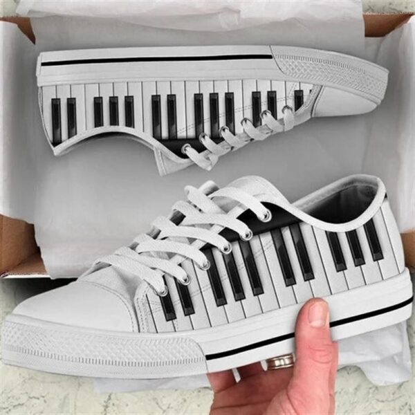 Piano Shortcut Canvas Low Top Shoes, Low Top Designer Shoes, Low Top Sneakers